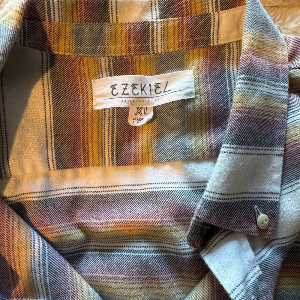 Ezekiel Yellow and Brown Casual Button Down Shirt
